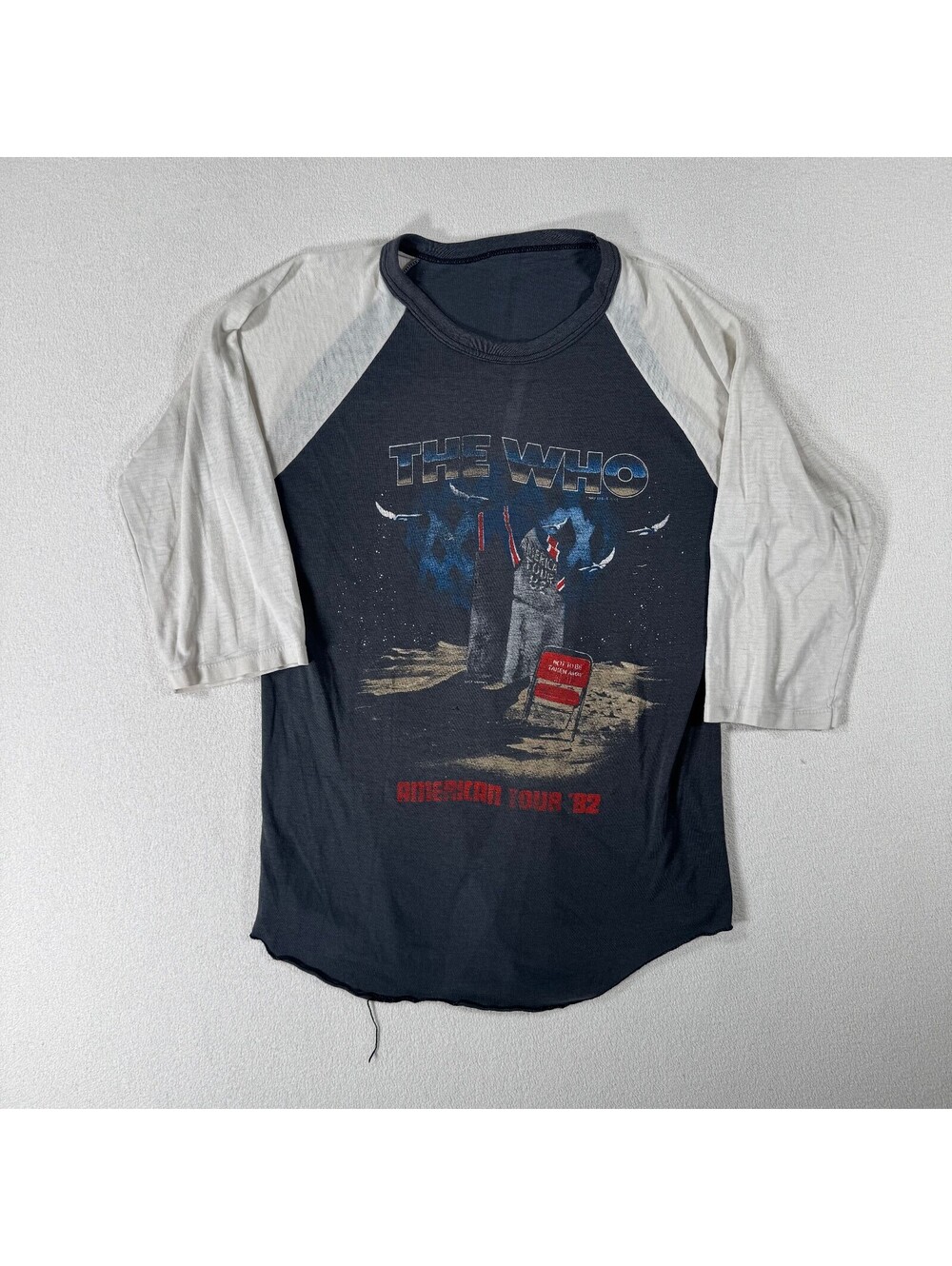 Vintage The Who 1982 American Tour Raglan T-Shirt Paper Thin